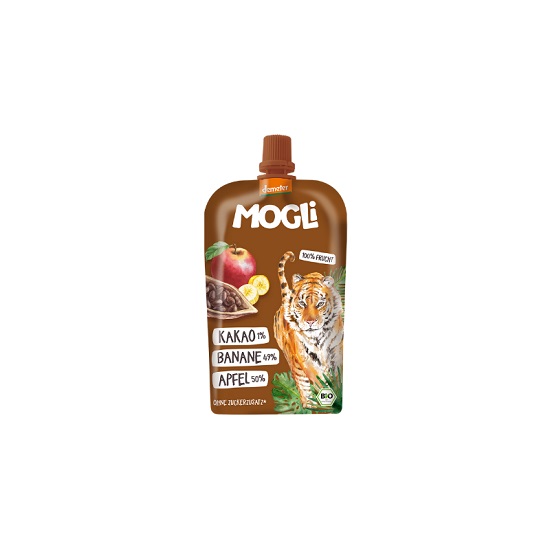 Piure Eco din mere, banane si cacao, 120g, Mogli