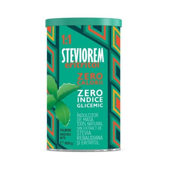 Indulcitor Steviorem eritritol 1-1 pulbere, 1000g, Remedia