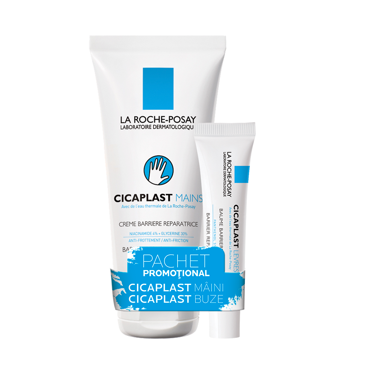 Pachet crema de maini Cicaplast, 50 ml +Balsam de buze Cicaplast, 7.5 ml, La Roche Posay