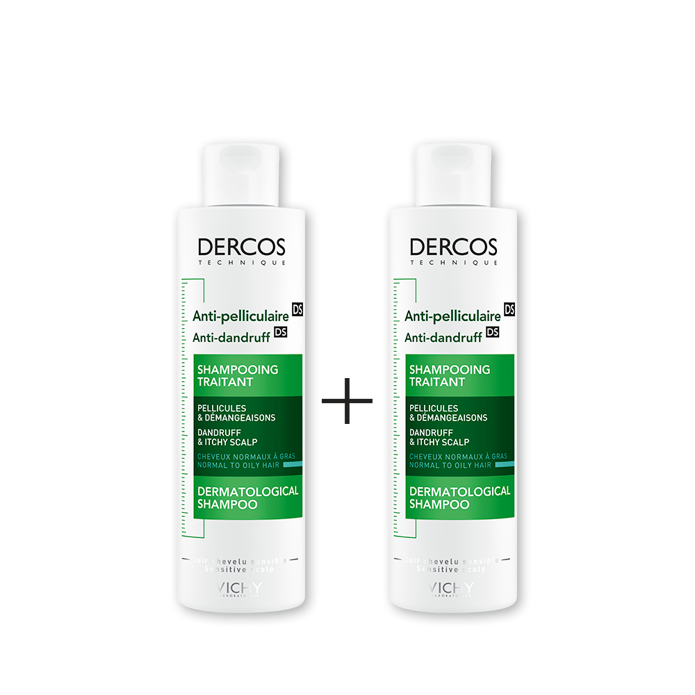 Pachet Sampon tratament anti-matreata, Dercos, 2x200 ml, Vichy