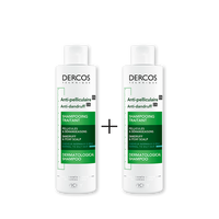 Pachet Sampon tratament anti-matreata, Dercos, 2x200 ml, Vichy