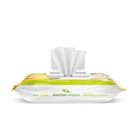 Servetele umede igienice cu extract de galbenele, 72 bucati, Doctor Wipes 511835