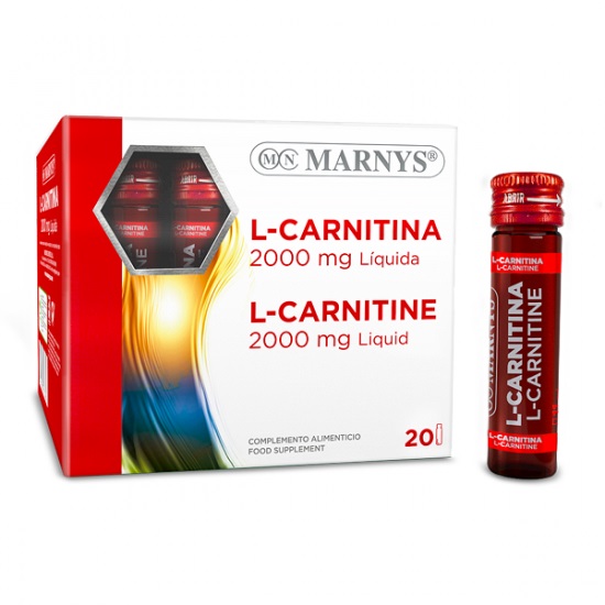 L-Carnitina Lichida, 2000 mg, 20 fiole x 11 ml, Marnys