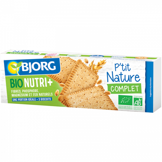 Biscuiti integrali natur Bio Nutri+, 200g, Bjorg