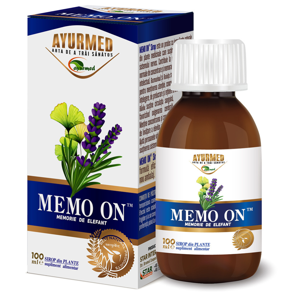 Sirop cu zahar Memo On, 100 ml, Ayurmed