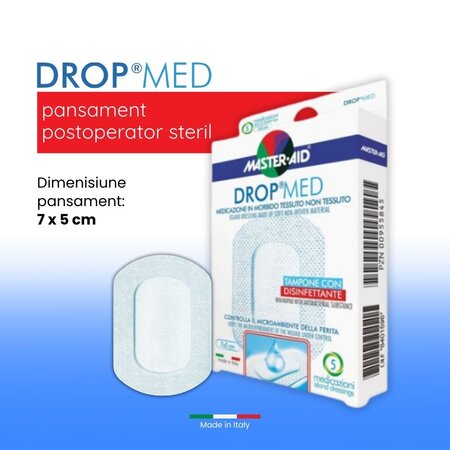 Pansament postoperator Drop Med, 7x5 cm, 5 bucati, Master Aid 718817