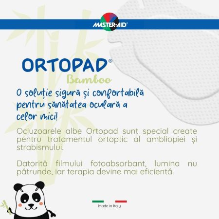 Ocluzor copii ORTOPAD, 76x54 mm, Alb Mediu, 50 bucati, Master Aid 725178