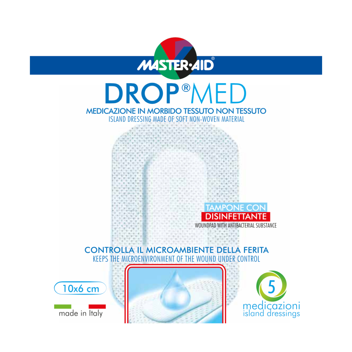 Pansament steril Drop Med 10x6 cm, 5 bucati, Master Aid