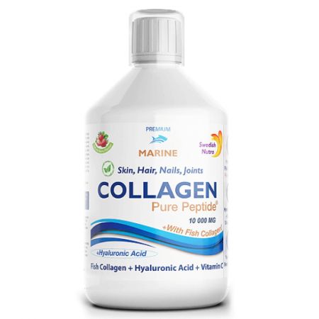 Colagen Lichid Marin Hidrolizat tip 1 si 3 cu 10.000mg + Biotina + Acid Hialuronic