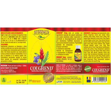 Coughend sirop, 100 ml, Ayurmed 677032