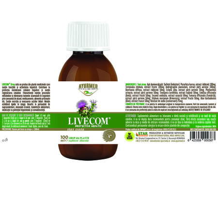 Livecom sirop fara zahar, 100 ml, Ayurmed 677042