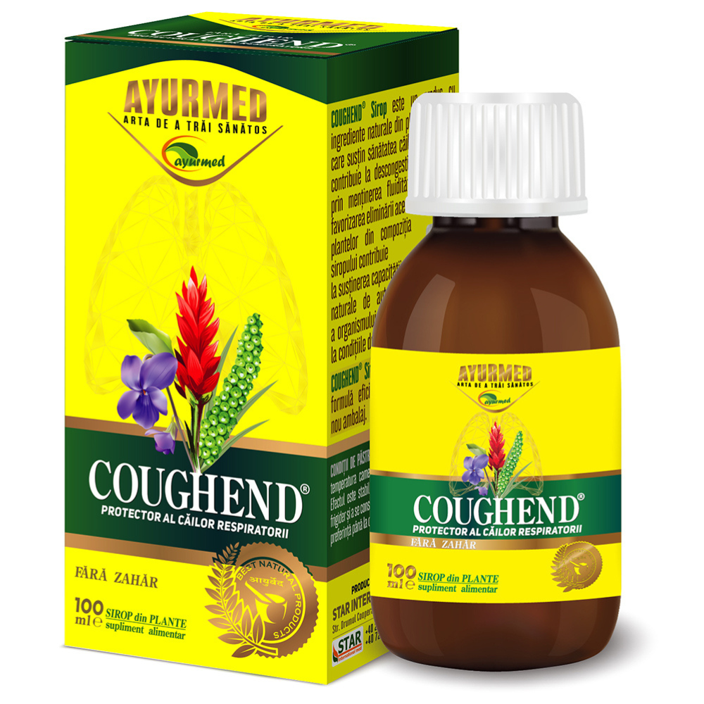 Coughend sirop fara zahar, 100 ml, Ayurmed