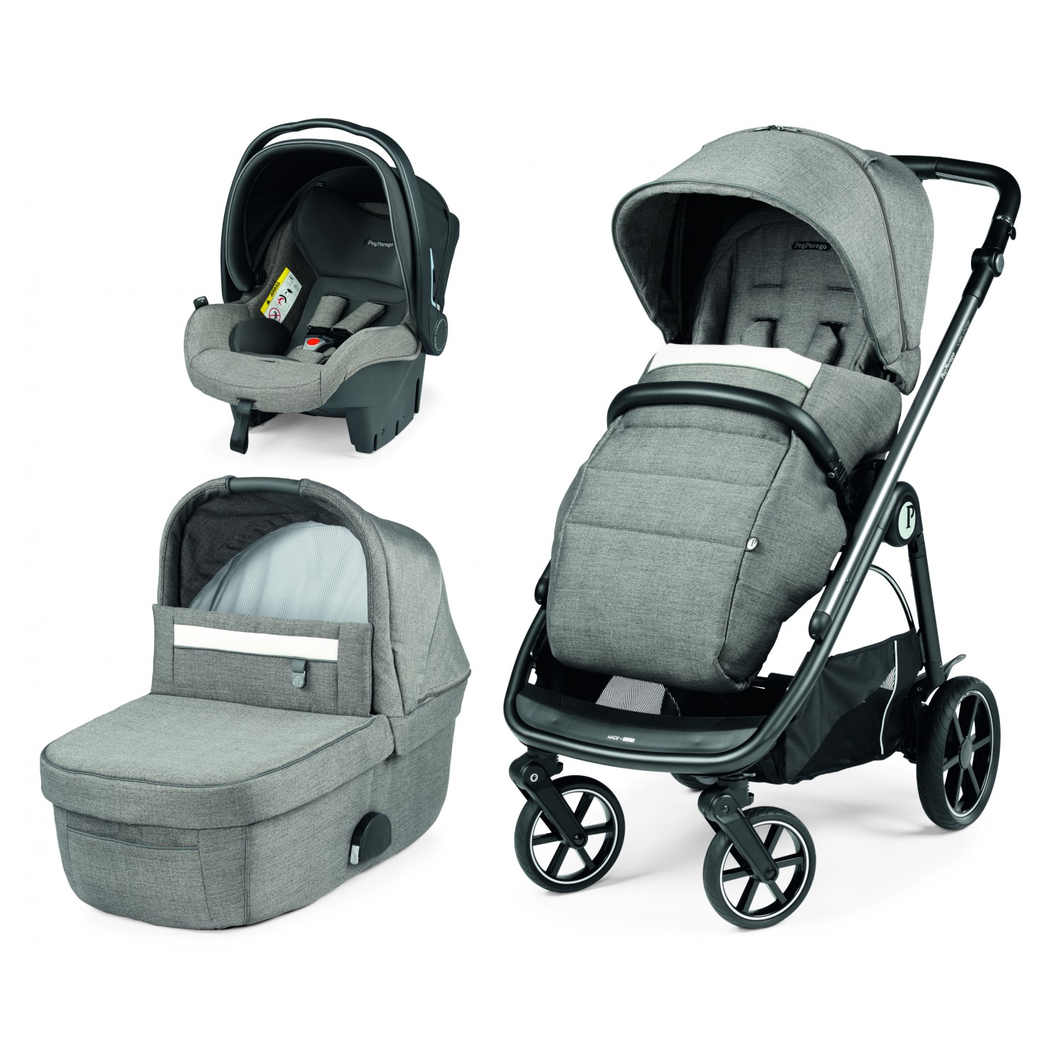 Sistem carucior 3 in 1 pentru copii Veloce Primo Viaggio SL, City Grey, Peg Perego