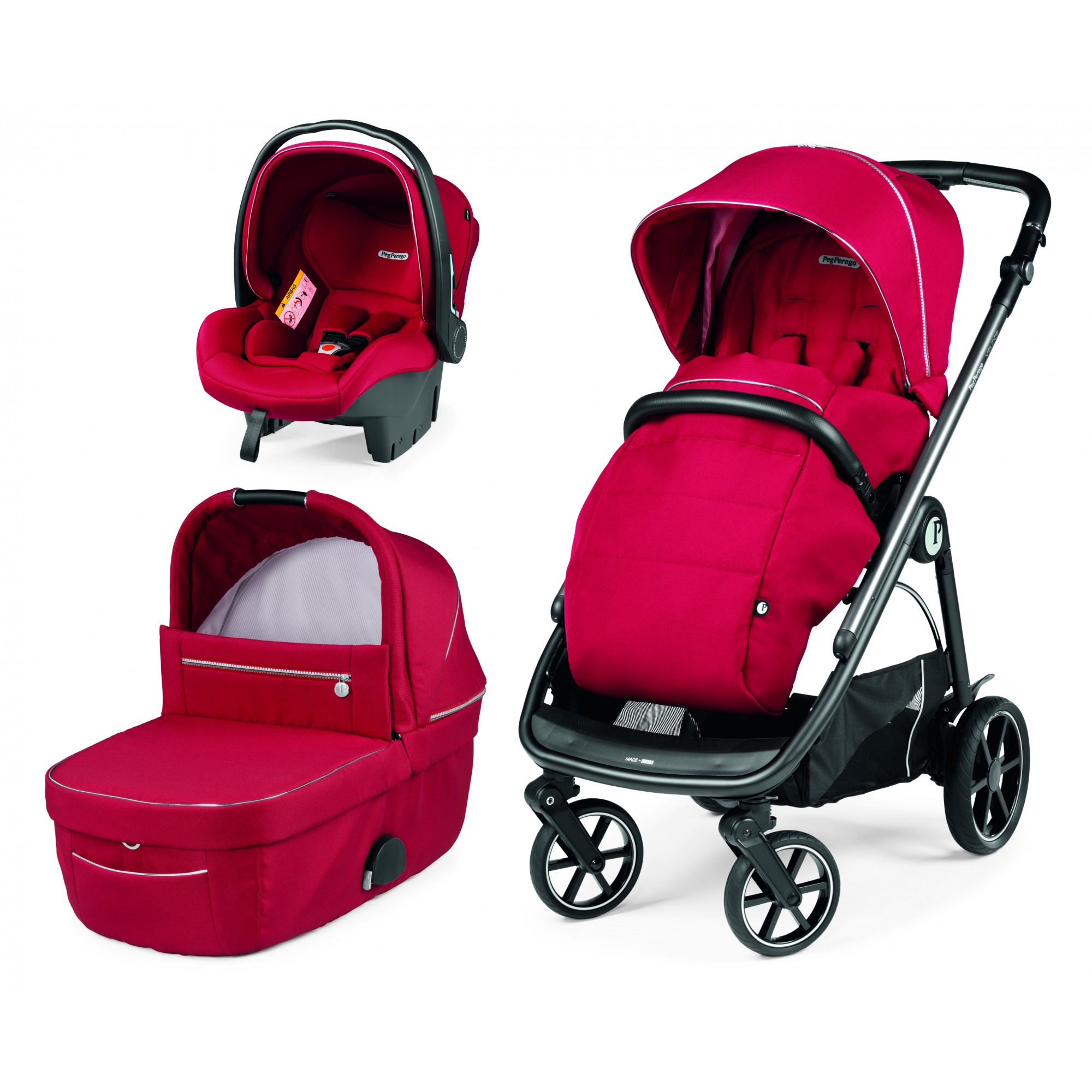 Sistem carucior 3 in 1 pentru copii Veloce Primo Viaggio SL, Red Shine, Peg Perego