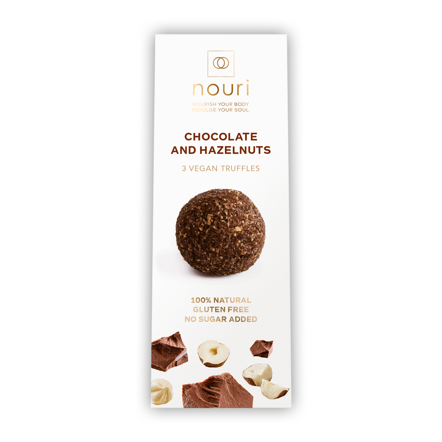 Trufe vegane cu ciocolata si alune, 30 g, Nouri