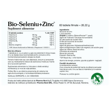 Bio-Seleniu Zinc, 60 tablete, Pharma Nord 612559