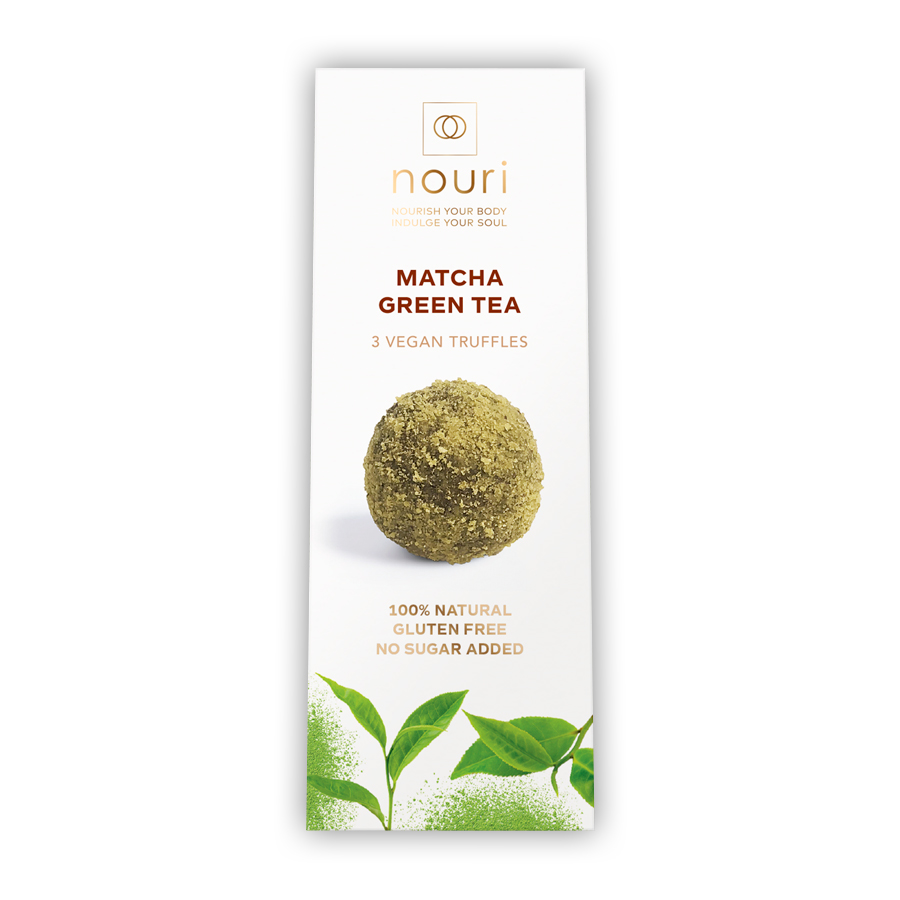 Trufe vegane cu ceai verde Matcha, 30g, Nouri