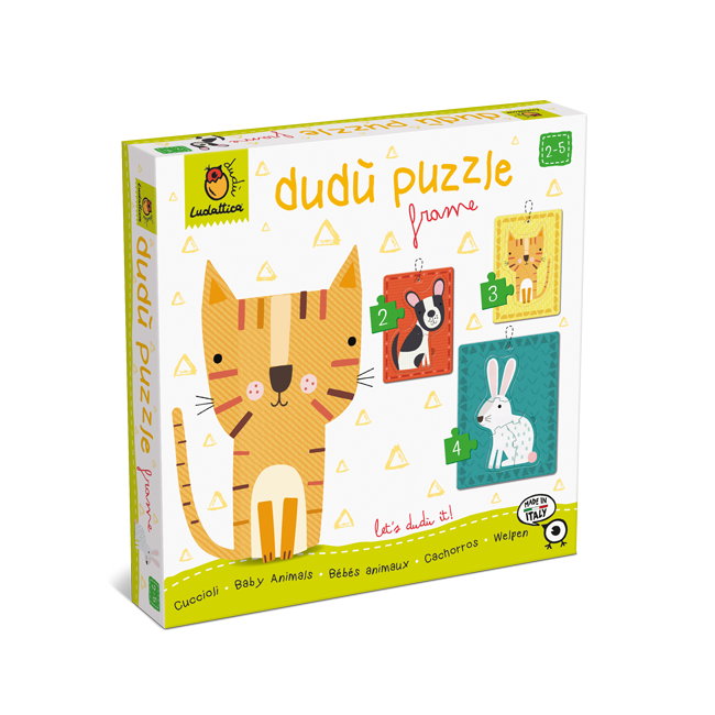 Dudu Puzzle in rama, animalele de companie, +2 ani, Ludattica