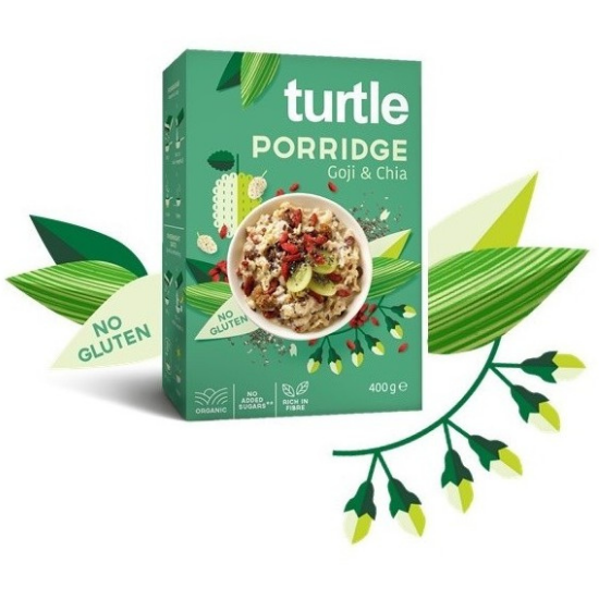 Cereale Bio fara gluten cu fructe goji si chia Porridge, 400 g, Turtle