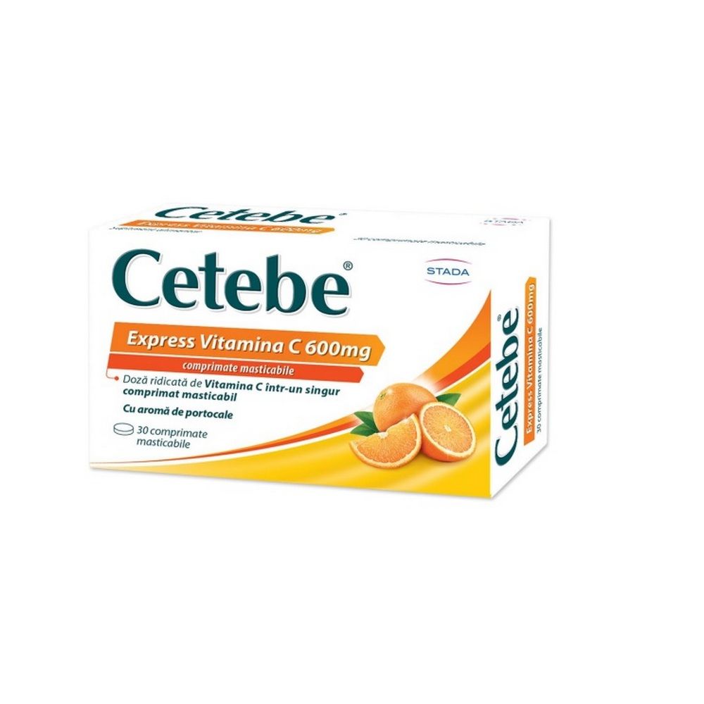 Vitamina C  Express, 600mg, 30 comprimate, Cetebe