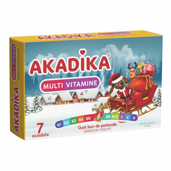 Acadele cu multivitamin Akadika, 7 bucati, Fiterman Pharma