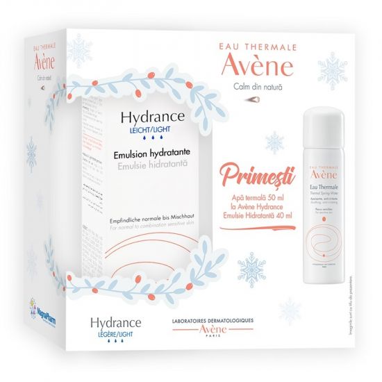 Pachet Crema hidratanta emulsie Hydrance, 40 ml +Apa termala spray 50 ml, Avene