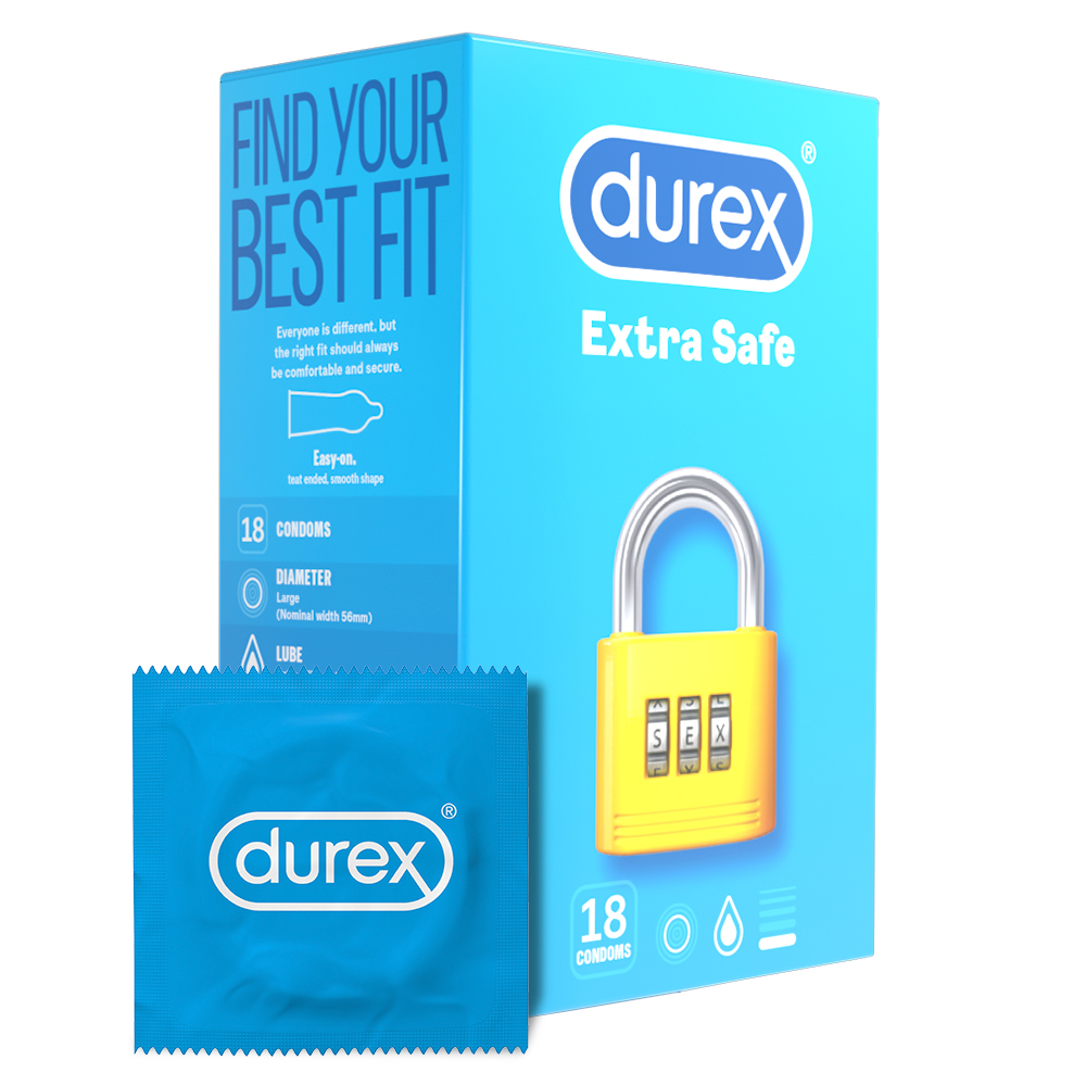 Prezervative Extra Safe, 18 bucati, Durex