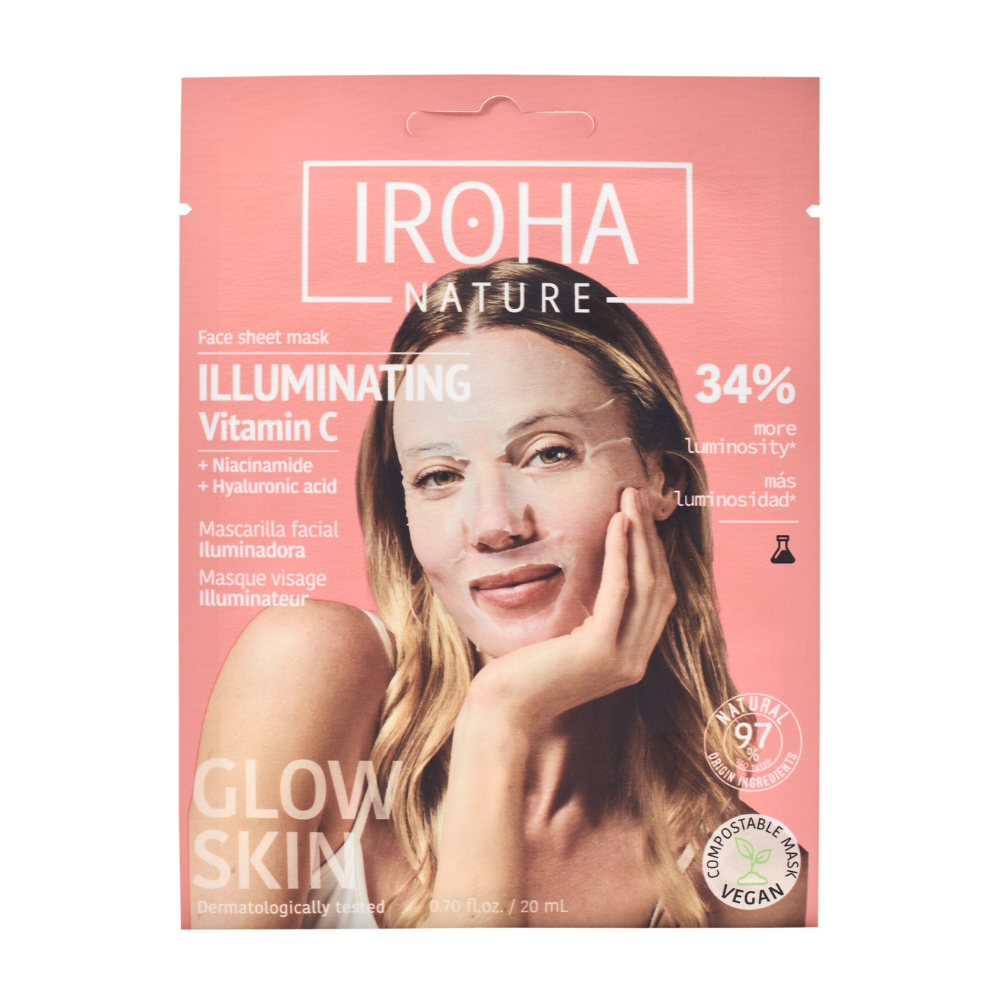 Masca cu efect de luminozitate pentru fata, 23 ml, Iroha