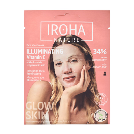 Masca cu efect de luminozitate pentru fata, 23 ml, Iroha