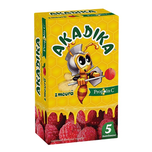 Acadele Akadika cu Propolis C si Zmeura, 5 bucati, Fiterman Pharm