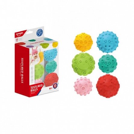 Set 6 mingi soft cu texturi si culori diferite, +6 luni, Huanger