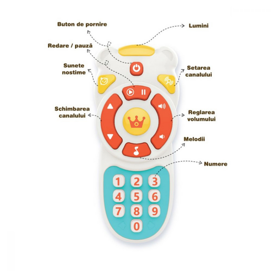 Telecomanda cu lumini si sunete, +6 luni, Huanger 481544