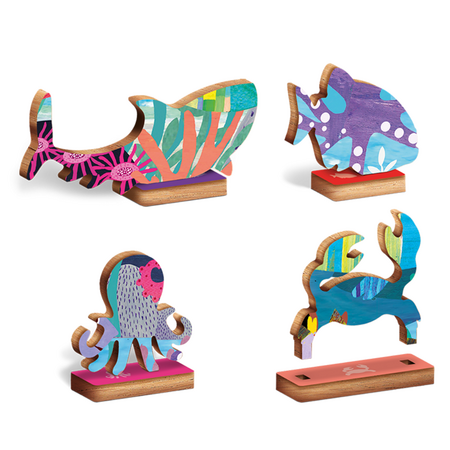 Puzzle din lemn Oceanul Woody, +4 ani, 48 piese, Ludattica 481643