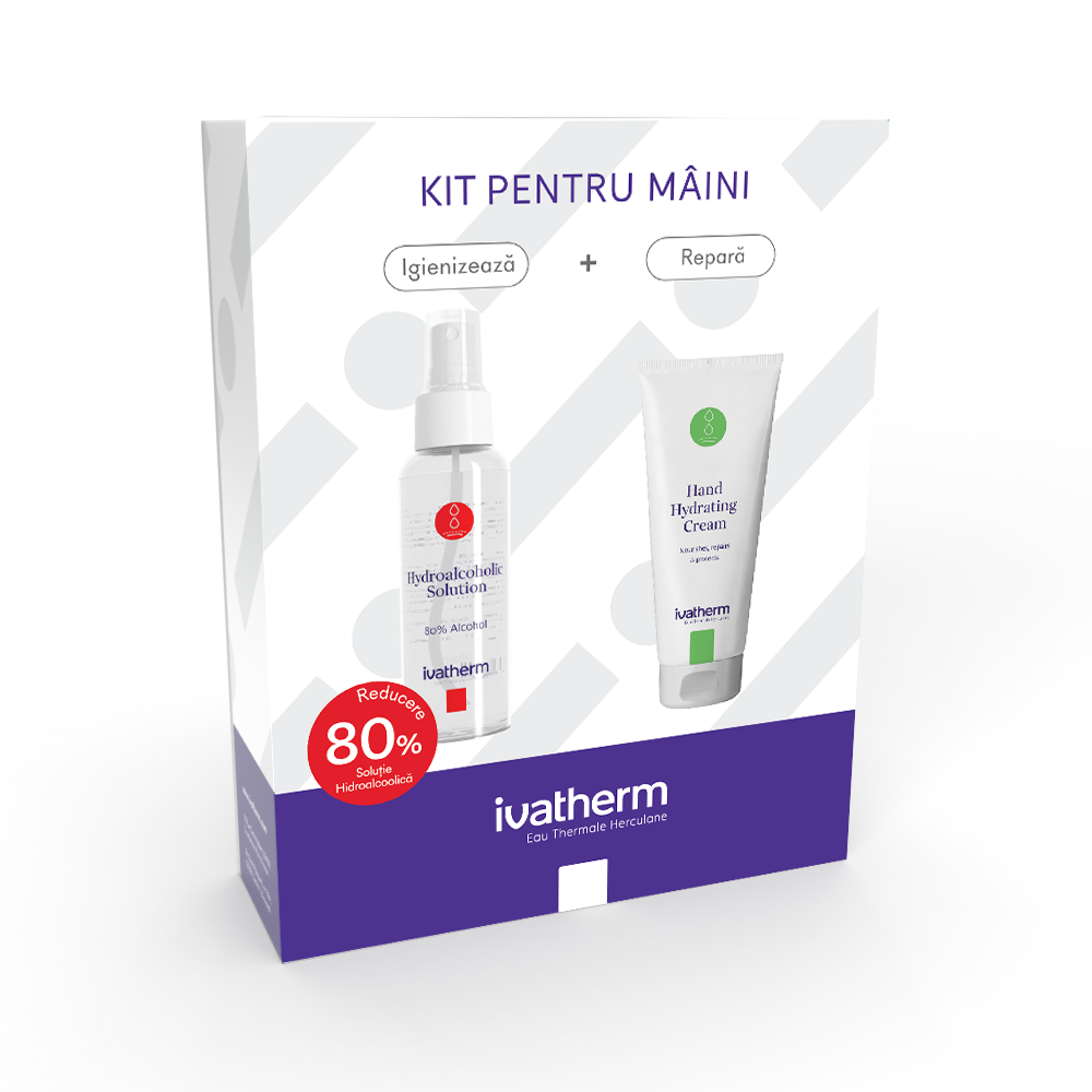 Kit pentru maini, 80% reducere pentru solutia hidroalcoolica, Ivatherm