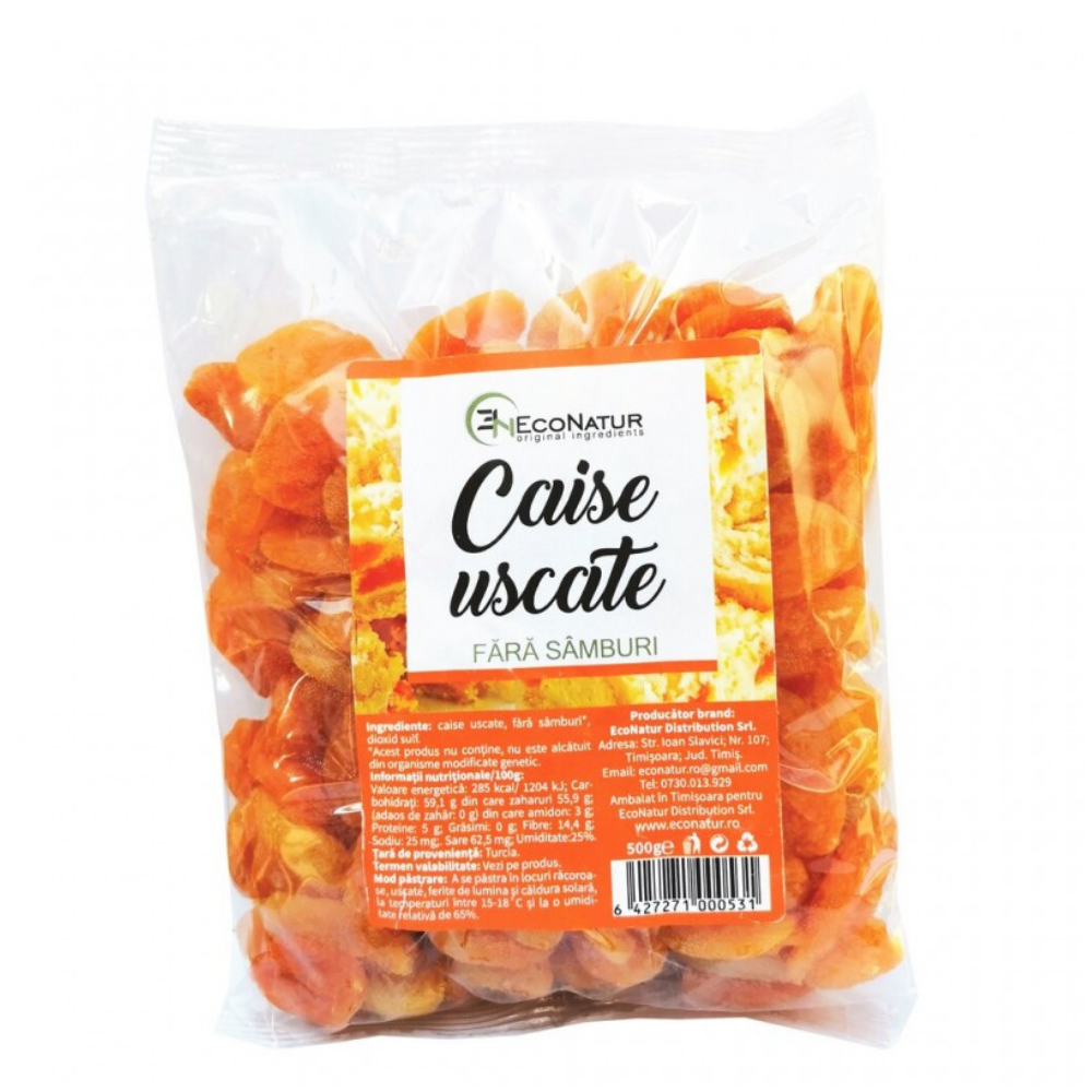 Caise uscate fara samburi, 500 g, Econatur