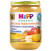 Preparat ecologic din fructe cu cereale, 6 luni+, 190 g, Hipp
