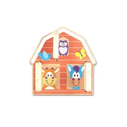 Jucarie din lemn pentru bebe, Ferma Cucu Bau, +1 ani, Melissa& Doug