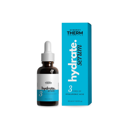 Ser hidratant cu 3 tipuri de Acid Hialuronic Hydrate Serum, 30 ml, Synergy Therm