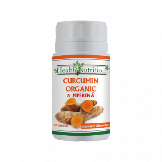 Curcumin Organic si Piperina, 60 capsule, Health Nutrition