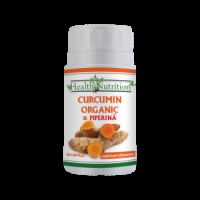 Curcumin Organic si Piperina, 60 capsule, Health Nutrition