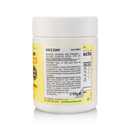 Colostrum cu probiotice pudra, Portocala si Ananas, 55 g, Childlife Essentials 776398