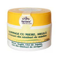 Gomaj pentru ten cu miere si argila, 50 ml, Apidava