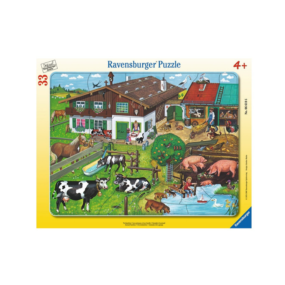 Puzzle Familia de animale, +4 ani, 33 piese, Ravensburger