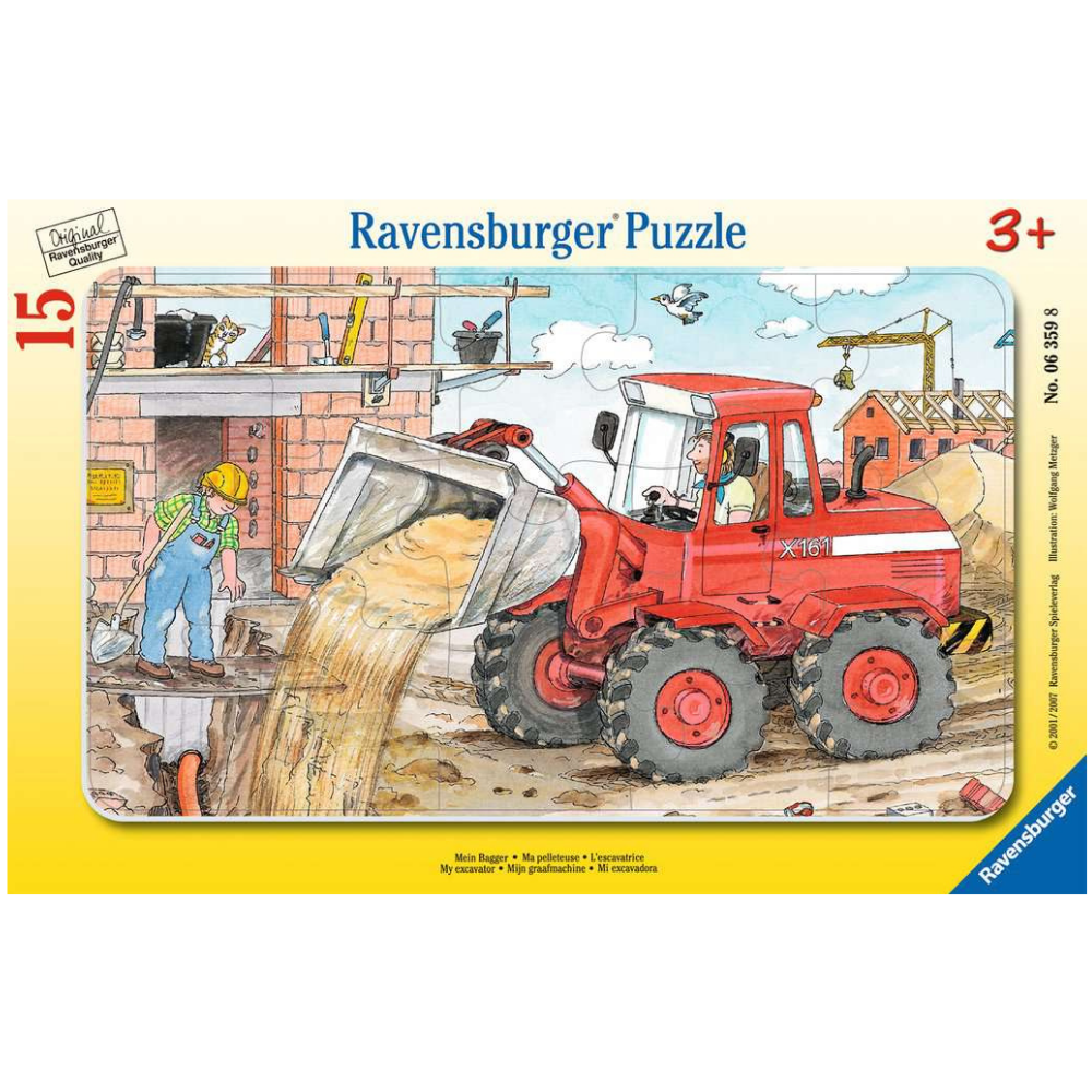 Puzzle Excavator, +3 ani, 15 piese, Ravensburger