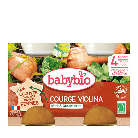 Piure de dovleac Violina eco, +4 luni, 2x130g Babybio