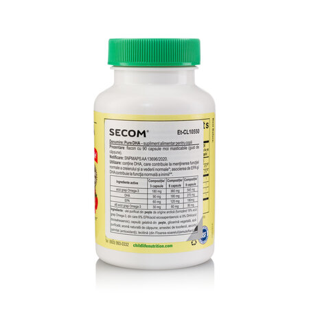 Pure DHA, Capsuni, 90 tablete masticabile, Childlife Essentials 776473