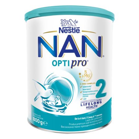 Formula lapte de continuare Nan 2 Optipro HMO, +6 luni, 800 g, Nestle