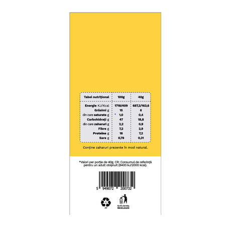 Sanatele Bio naut, linte si piper, fara gluten, 40 g, Republica Bio 763283