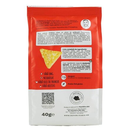 Sanatele Bio porumb, rosii si busuioc, fara gluten, 40 g, Republica Bio 763294