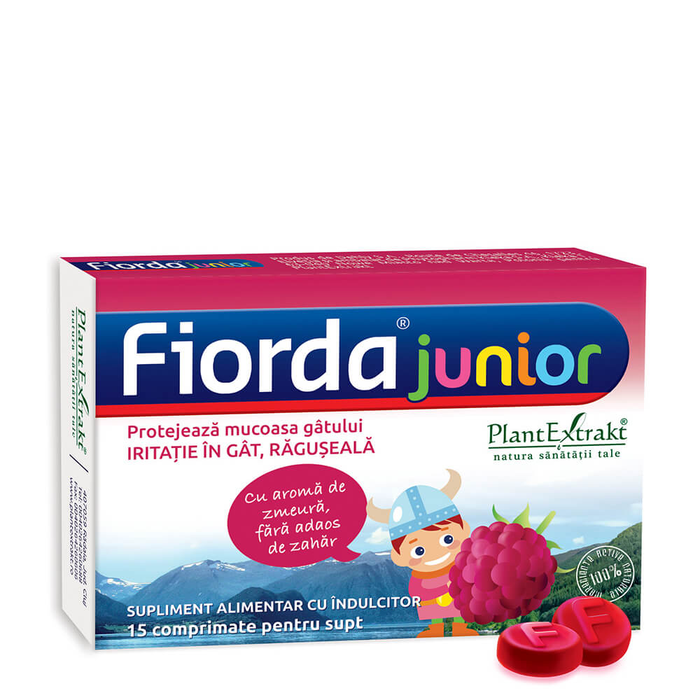 Fiorda Junior cu aroma de zmeura, 15 comprimate, PlantExtrakt